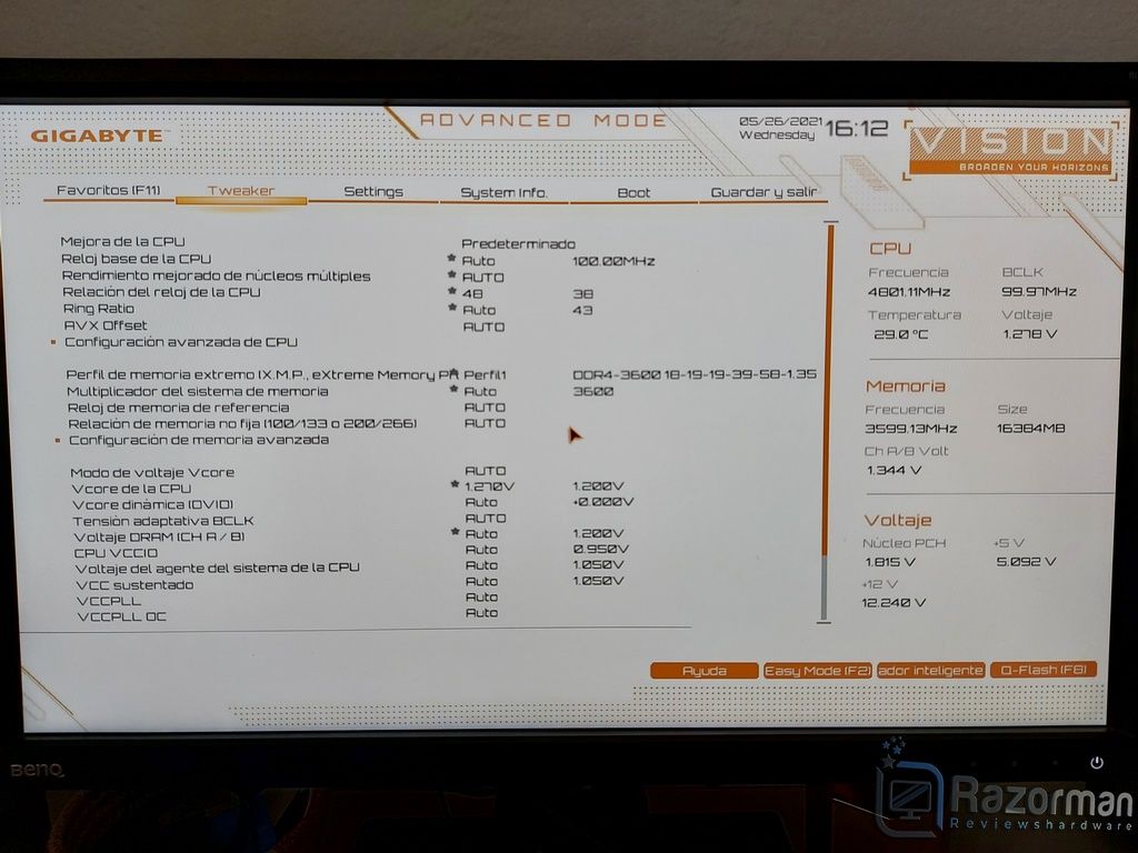 Review GIGABYTE Z590 Vision G 26