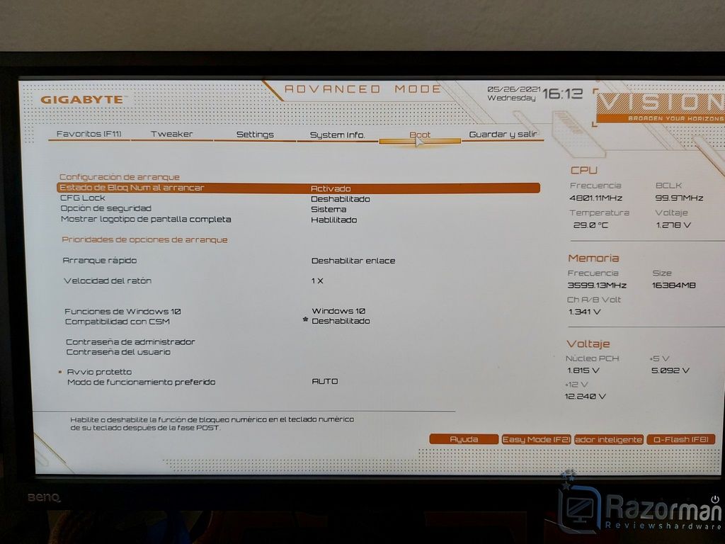 Review GIGABYTE Z590 Vision G 29