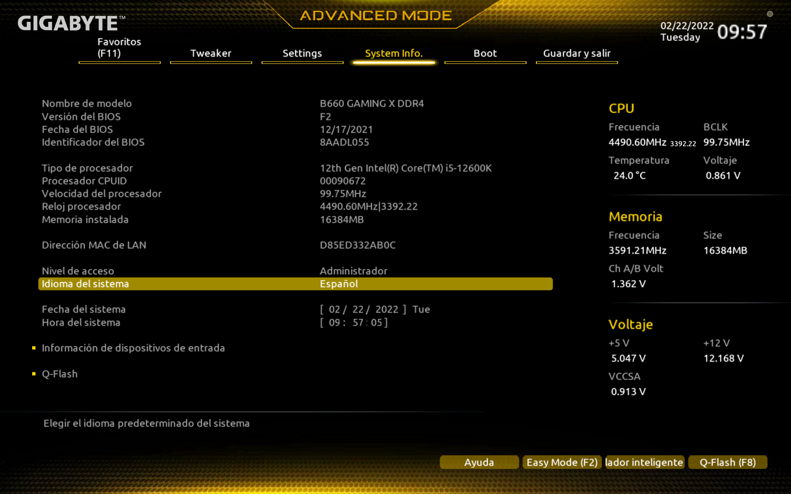 Review Gigabyte B660 Gaming X DDR4 25