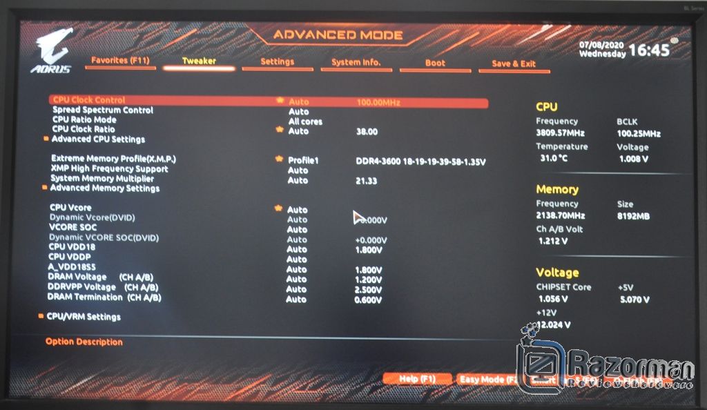 Review Aorus B550 Pro 25