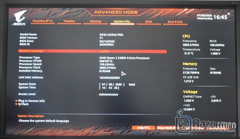 Review Aorus B550 Pro 27