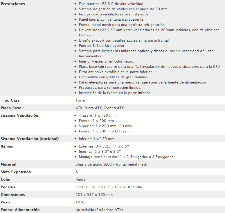 Review Thermaltake Chaser A71 6 Caracteristicas tecnicas chaser a71