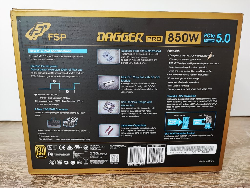 Review FSP Dagger PRO 850W 227