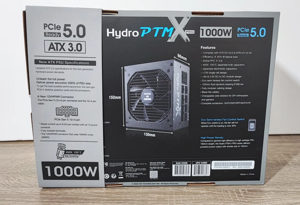 Review FSP Hydro PTM X PRO ATX 3.0 1000W 36