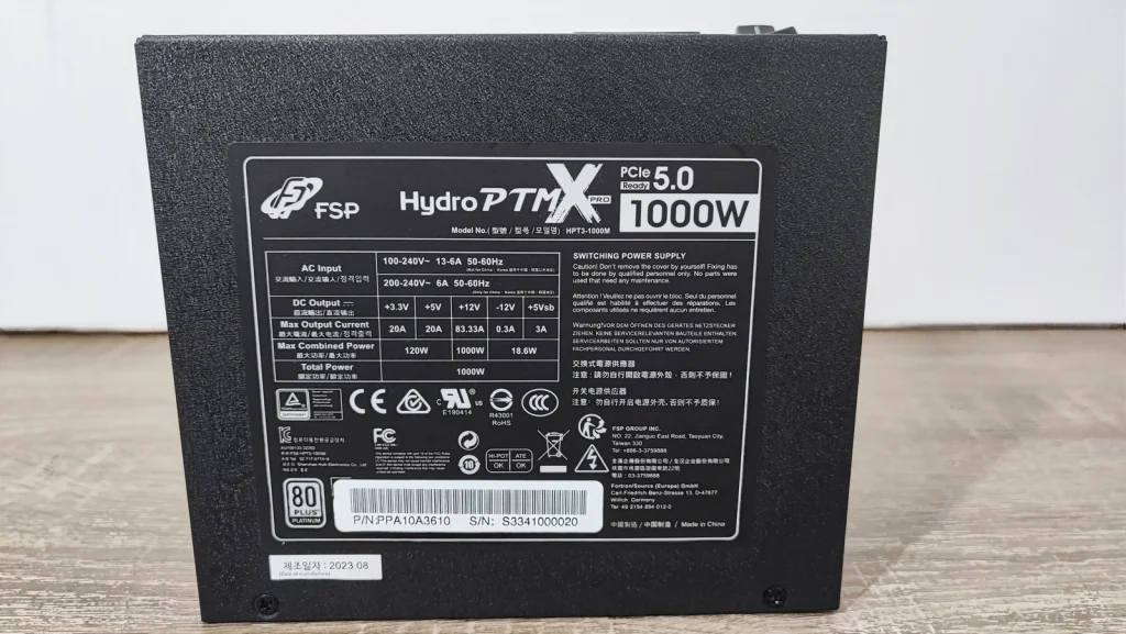 Review FSP Hydro PTM X PRO ATX 3.0 1000W 42
