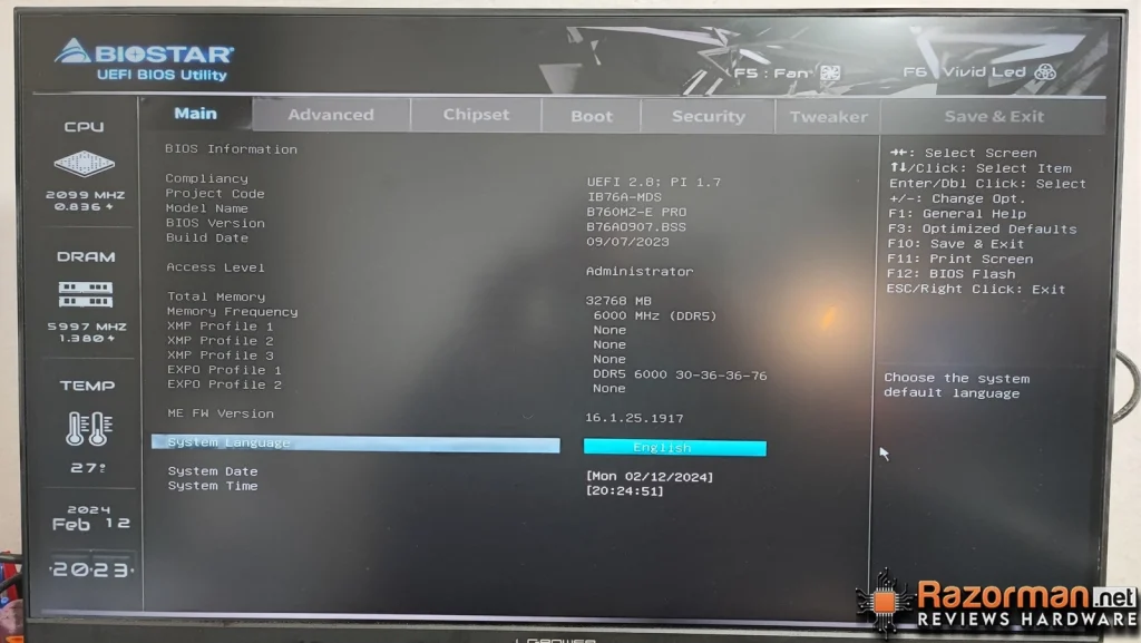 Review BIOSTAR B760MZ-E PRO 18