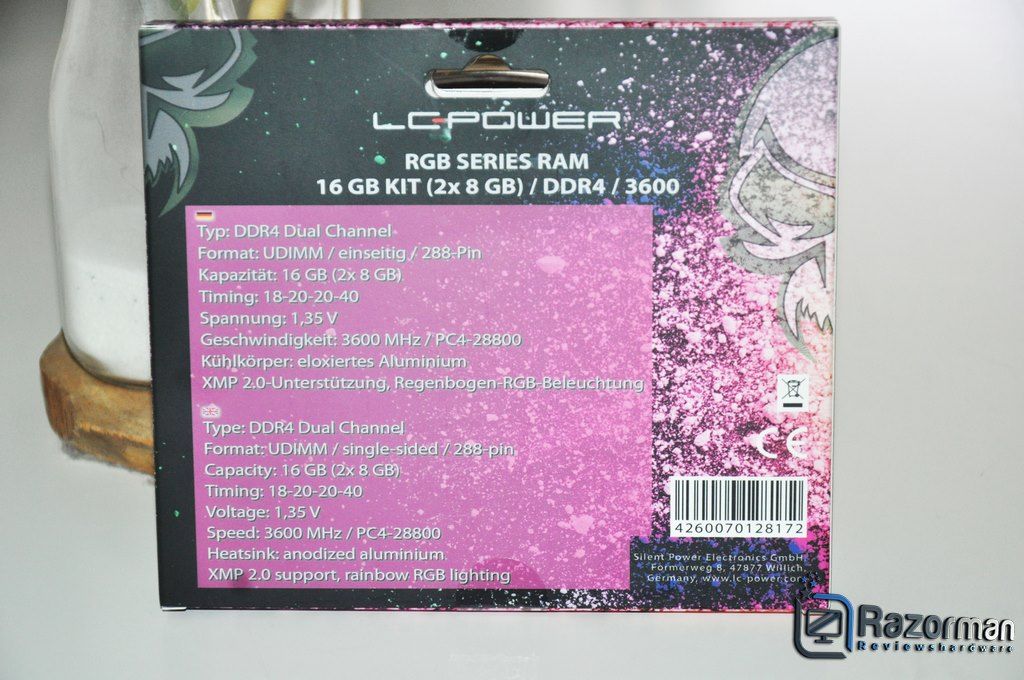 Review LC-Power LC-RAM-DDR4-3600-RGB-16GB-KIT 5 Review LC-Power LC-RAM-DDR4-3600-RGB-16GB-KIT 4