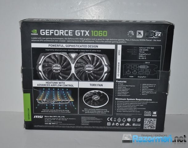 Review MSI Geforce GTX 1060 Armor OC 6GB