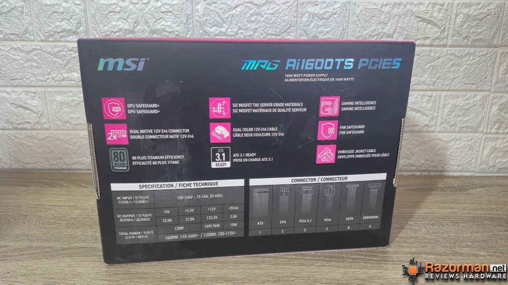 MSI MPG Ai1600TS PCIE5 Review en Español MSI MPG Ai1600TS PCIE5 Review en Español