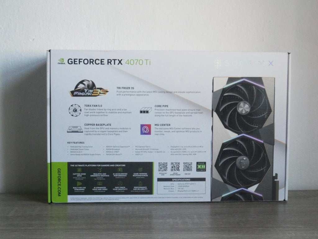 Review MSI GeForce RTX 4070 Ti SUPRIM X 12G 5