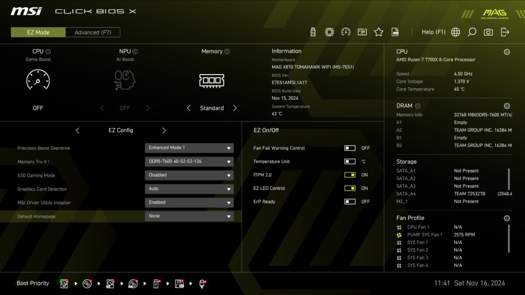 MSI MAG X870 TOMAHAWK WIFI MSI MAG X870 TOMAHAWK WIFI