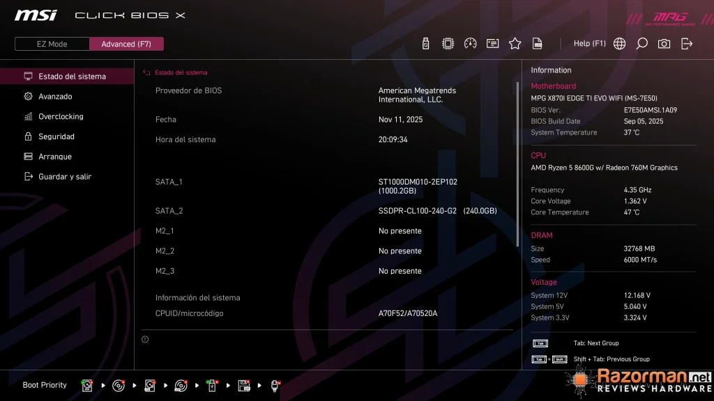 MSI MPG X870i EDGE TI EVO WIFI Review en Español 5 MSI MPG X870i EDGE TI EVO WIFI Review en Español 2