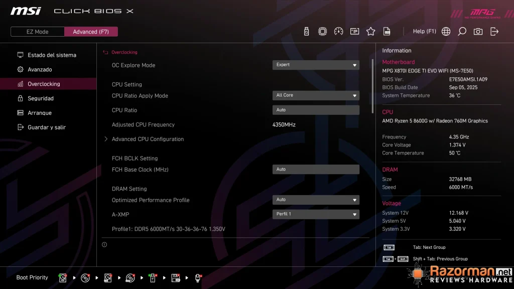 MSI MPG X870i EDGE TI EVO WIFI Review en Español 7 MSI MPG X870i EDGE TI EVO WIFI Review en Español 4