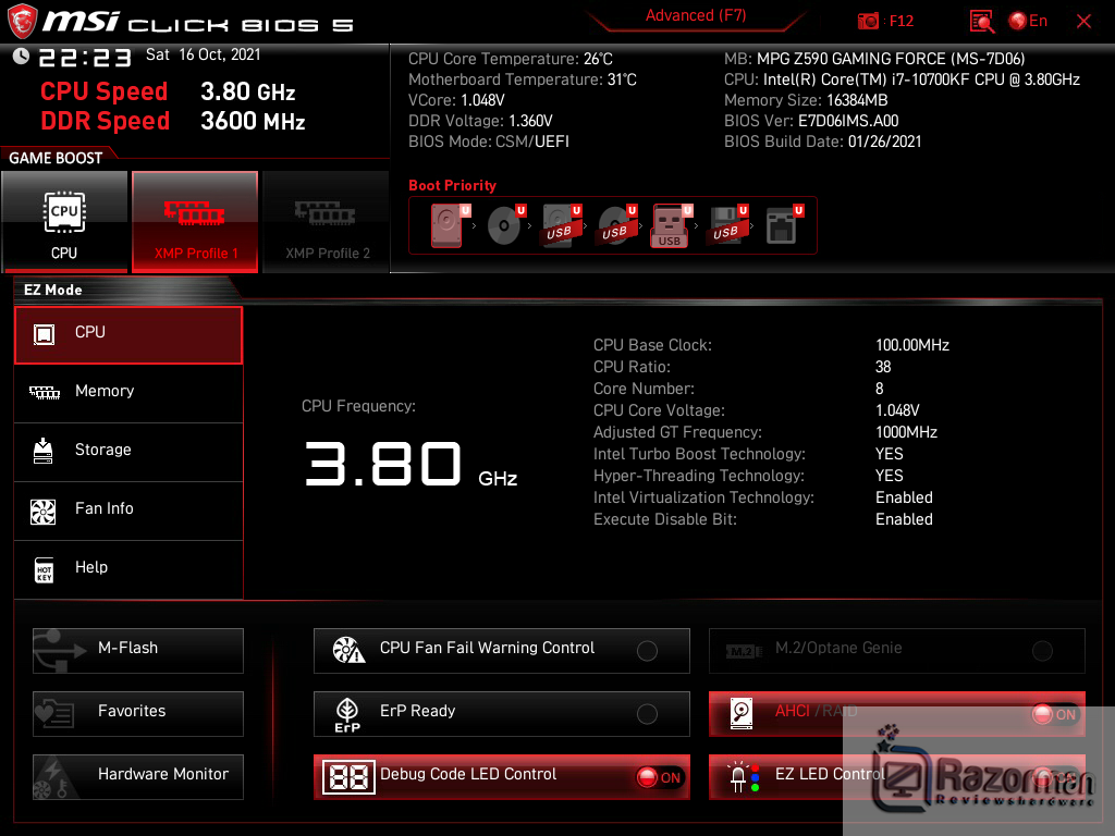 Review MSI MPG Z590 Gaming Force 28