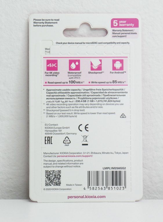 Review Kioxia Exceria Plus MicroSDXC UHS-I Card 256 GB 3