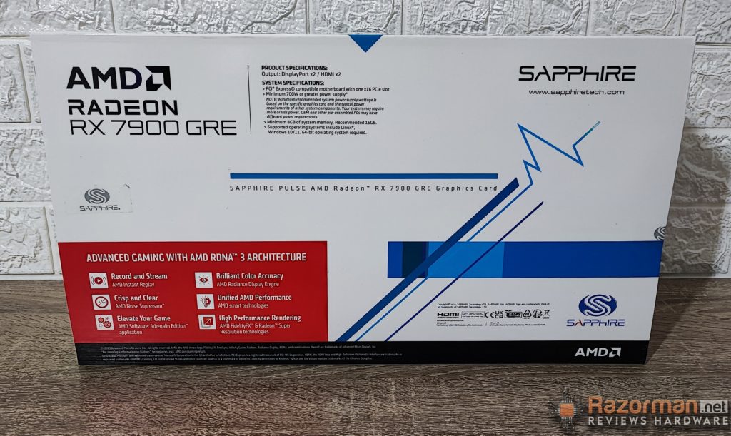 SAPPHIRE AMD RADEON PULSE RX 7900 GRE SAPPHIRE AMD RADEON PULSE RX 7900 GRE
