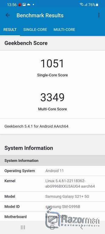 Review Samsung S21+ 48
