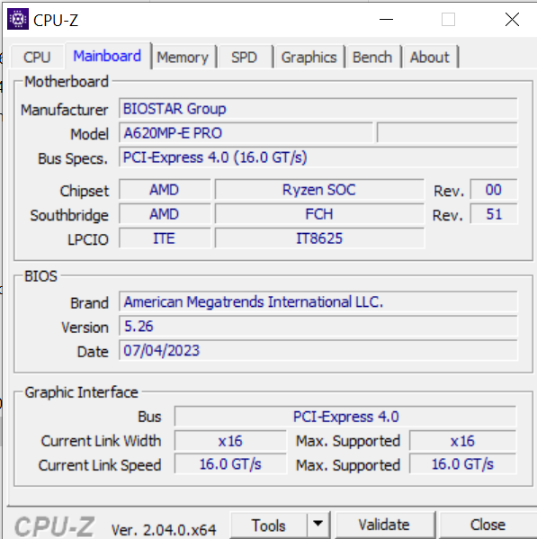 Review Biostar A620MP-E PRO 5 BIOSTAR A620MP-E PRO