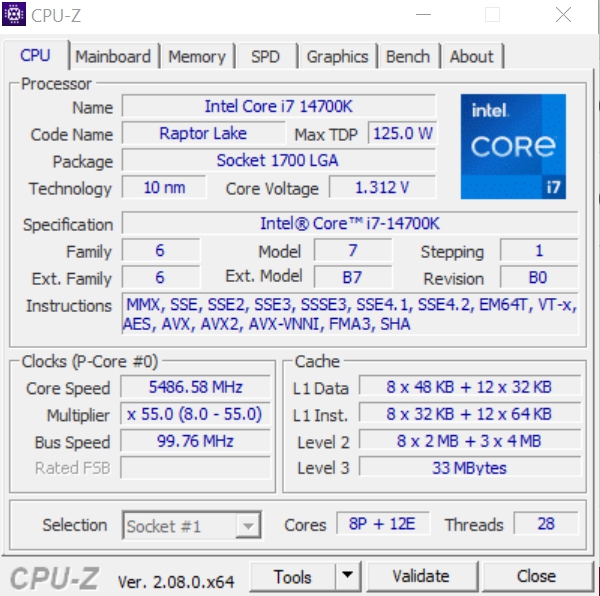 Review Intel i7 14700K 66