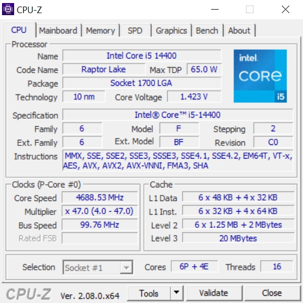 Review Intel Core i5 14400 9