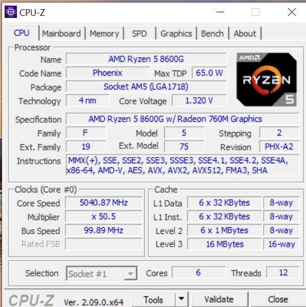 Ryzen 5 8600G Ryzen 5 8600G