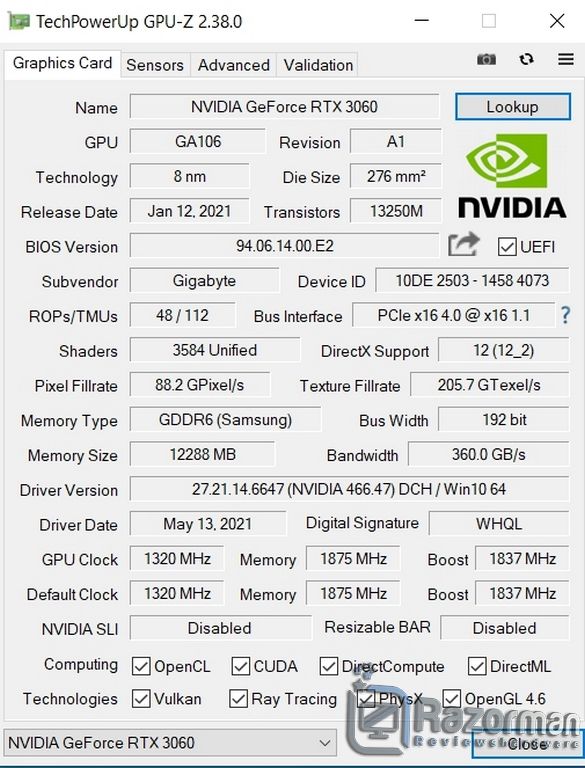 Review Gigabyte RTX 3060 Vision OC 23
