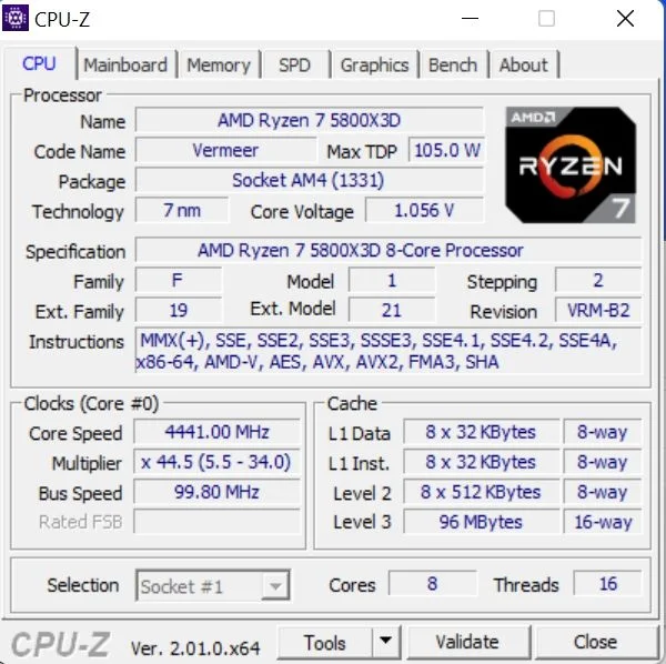 Review AMD Ryzen 7 5800X3D 16