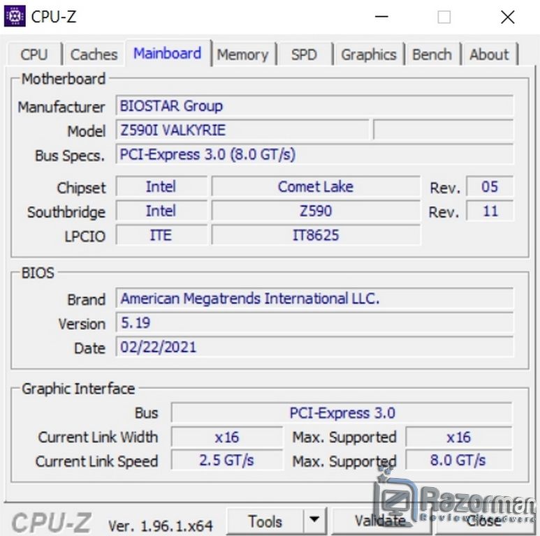Review Biostar Z590i Valkyrie 41