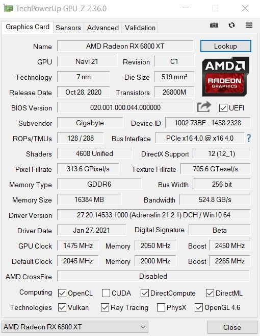 Review Gigabyte RX 6800XT Gaming OC 16GB 5 Review Gigabyte RX 6800XT Gaming OC 16GB 4