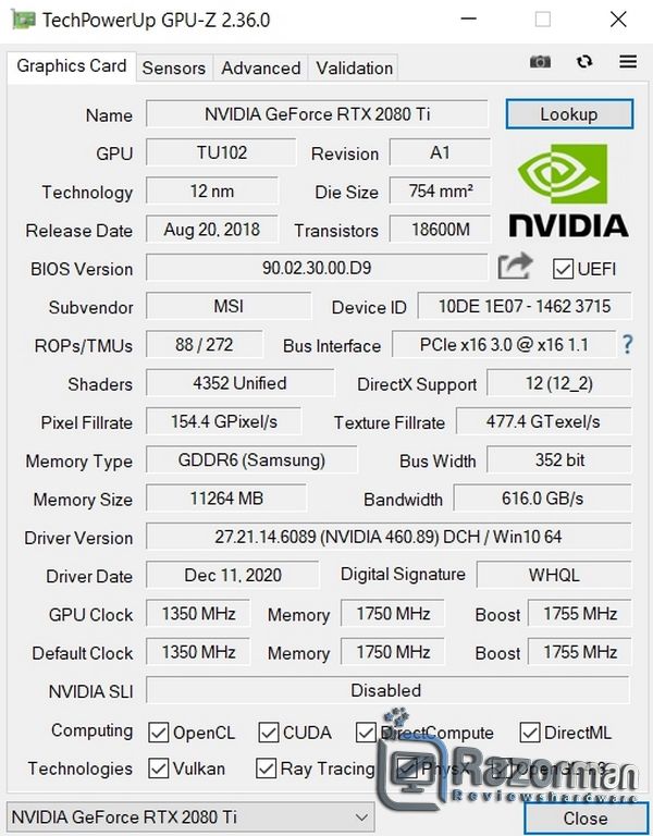 Review MSI Geforce RTX 2080 Ti Gaming X Trio 30
