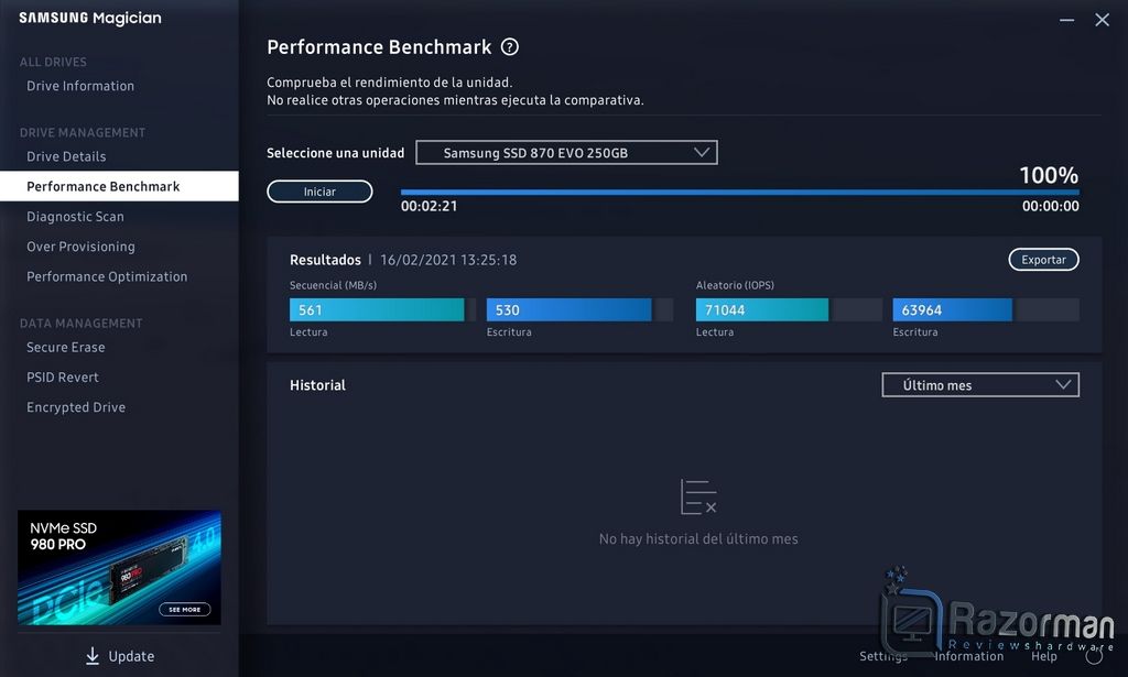 Review Samsung 870 EVO 16