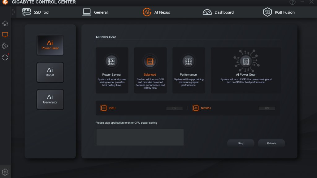 Gigabyte control center