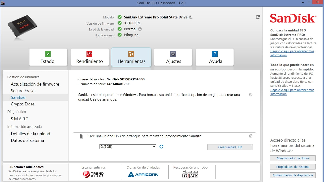 Review SSD Sandisk Extreme PRO 480 GB