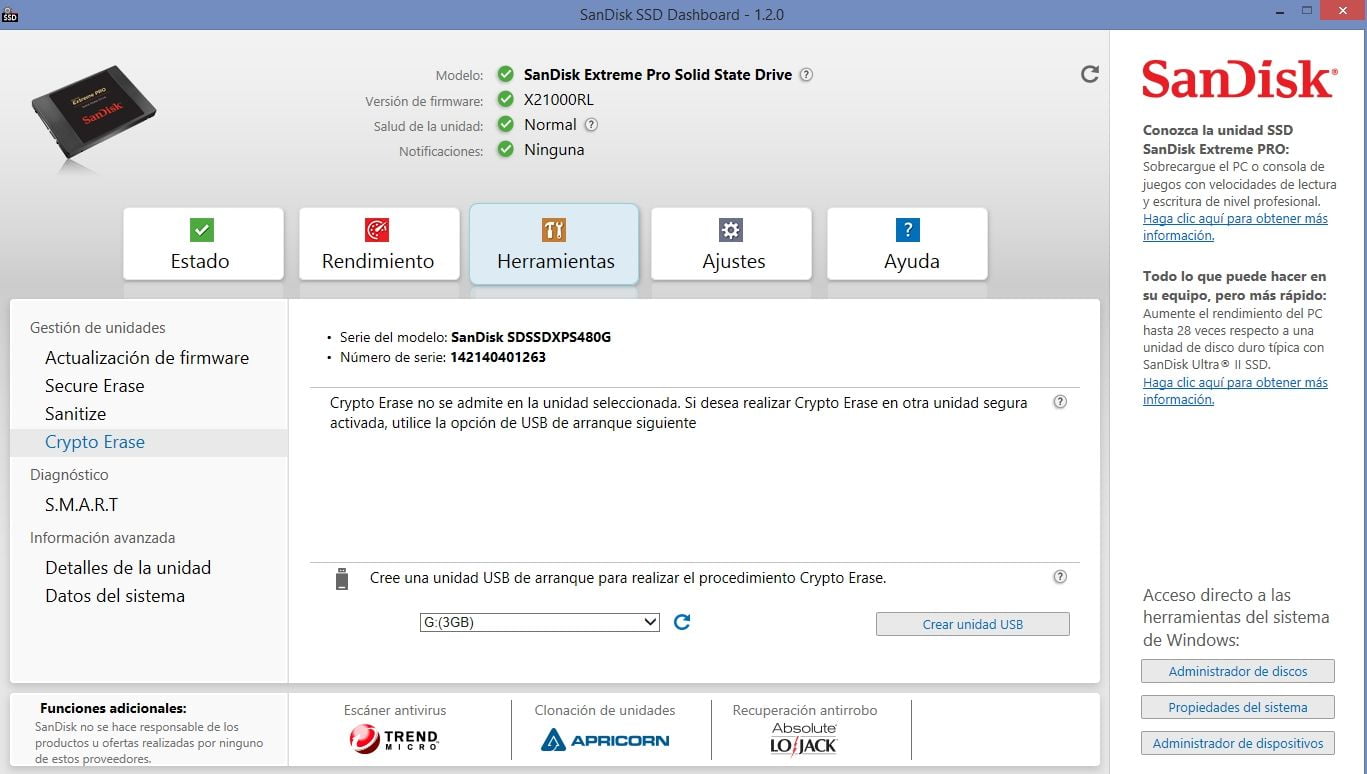 Review SSD Sandisk Extreme PRO 480 GB 9 screenshot.439