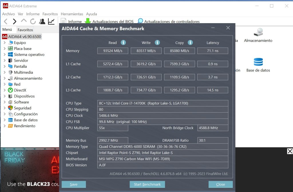 Review Intel i7 14700K 76