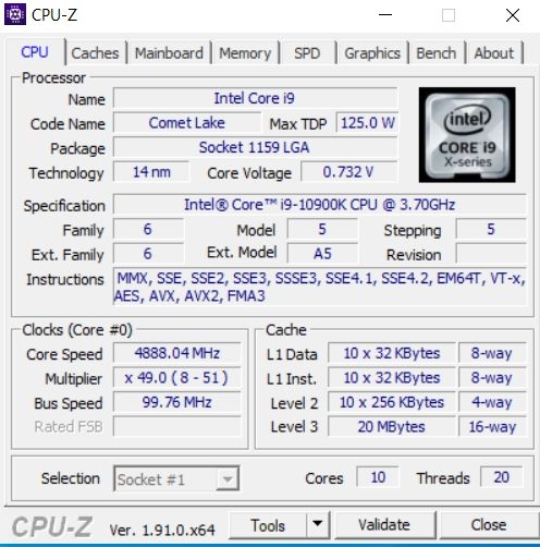 Review Intel Core i9 10900K 10