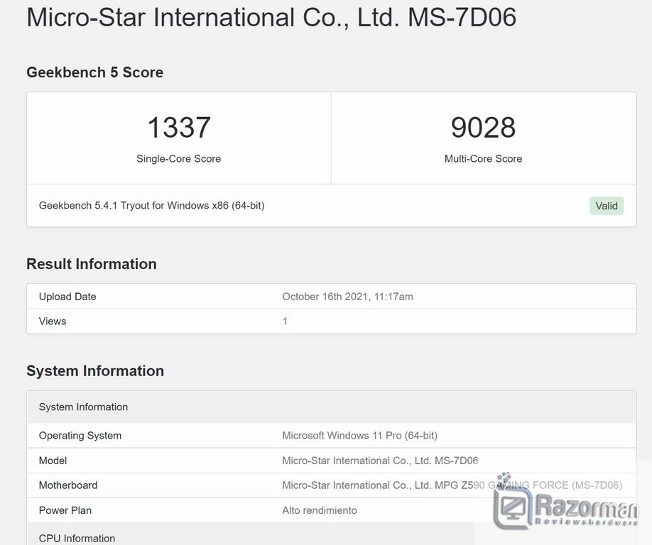 Review MSI MPG Z590 Gaming Force 56