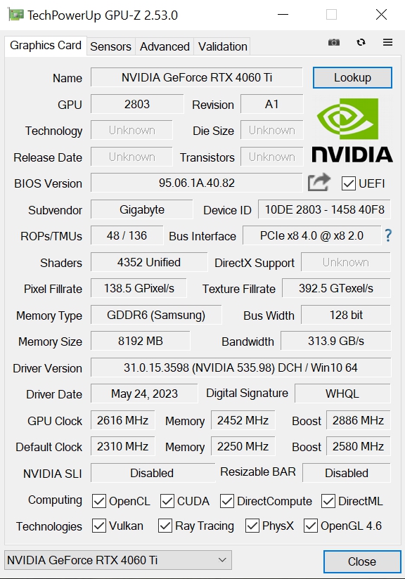 Review Gigabyte Geforce RTX 4060 Ti Gaming OC 8G 47 Review Gigabyte Geforce RTX 4060 Ti Gaming OC 8G 47