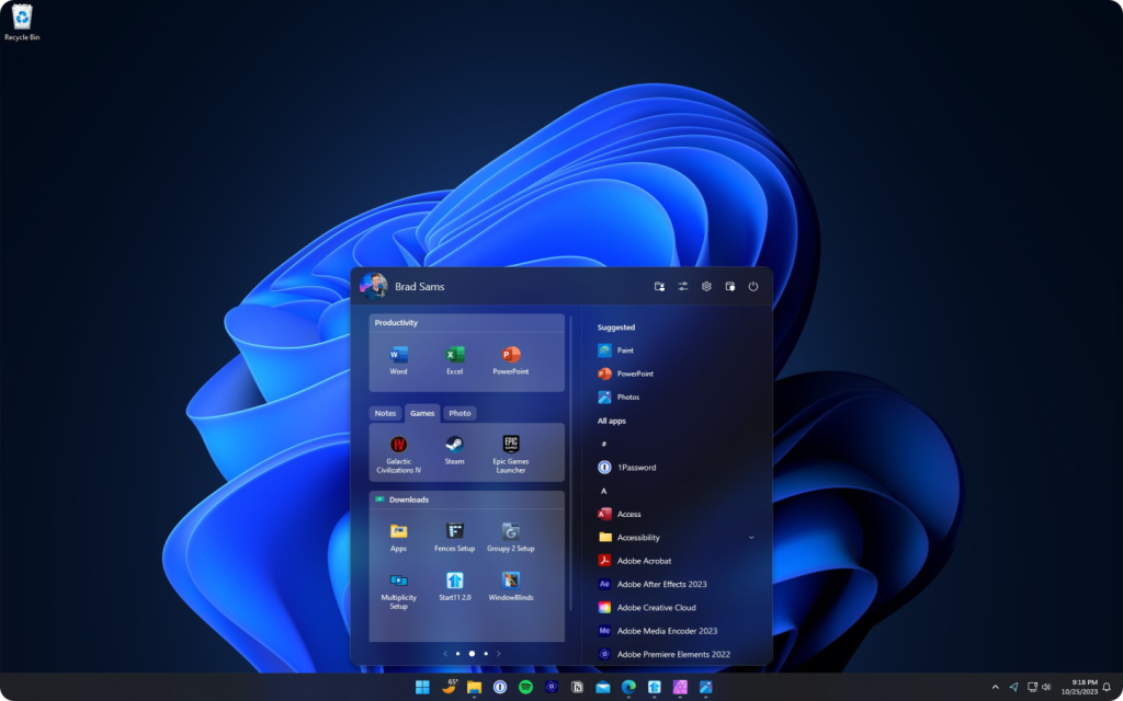 Start11: un completo software para personalizar el menú Inicio de Windows 11 1