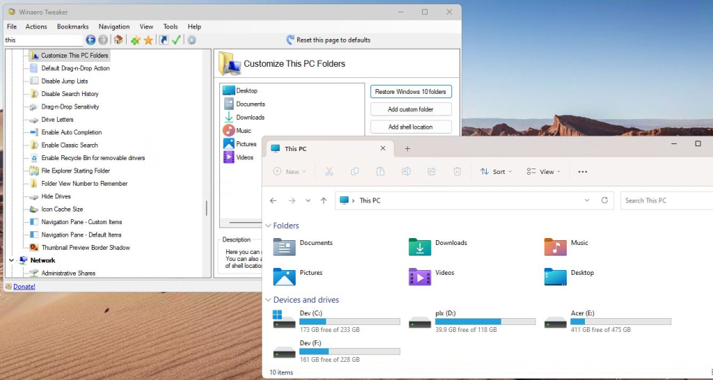 Winaero Tweaker: personaliza y optimiza Windows 2 Winaero Tweaker: personaliza y optimiza Windows 1