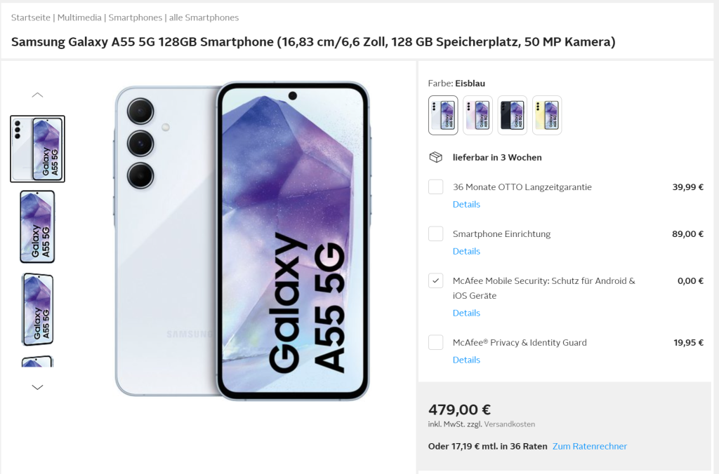 Los Samsung Galaxy A35 y A55 ya están disponibles para compra en Alemania 3 This image has an empty alt attribute; its file name is image-93.png
