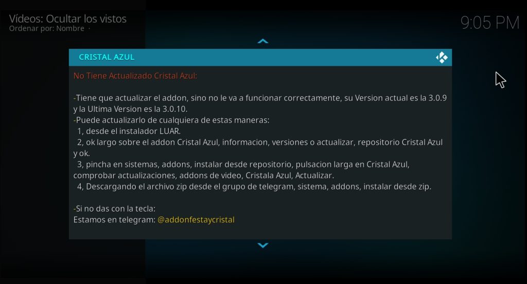 Actualizar a KODI 3.0.10 Actualizar a KODI 3.0.10