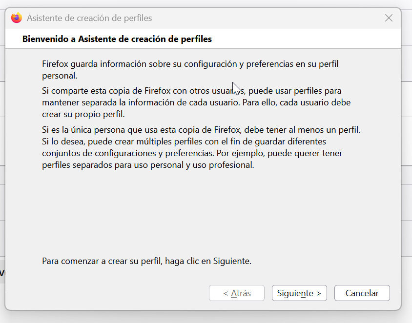 Creación de perfiles en Firefox Creación perfiles en Firefox