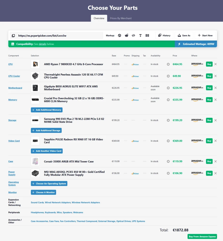 PC PartPicker PC PartPicker