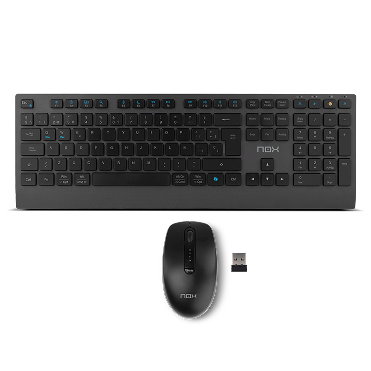COMBO TECLADO/RATON NOX LITE DUO INALAMBRICO NEGRO - miniatura 3
