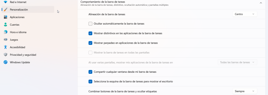 personalizacion barra tareas windows 11 personalizacion barra tareas windows 11