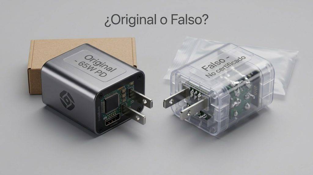 cargador original vs falso cargador original vs falso