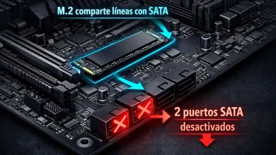 el slot m.2 desactiva puertos sata