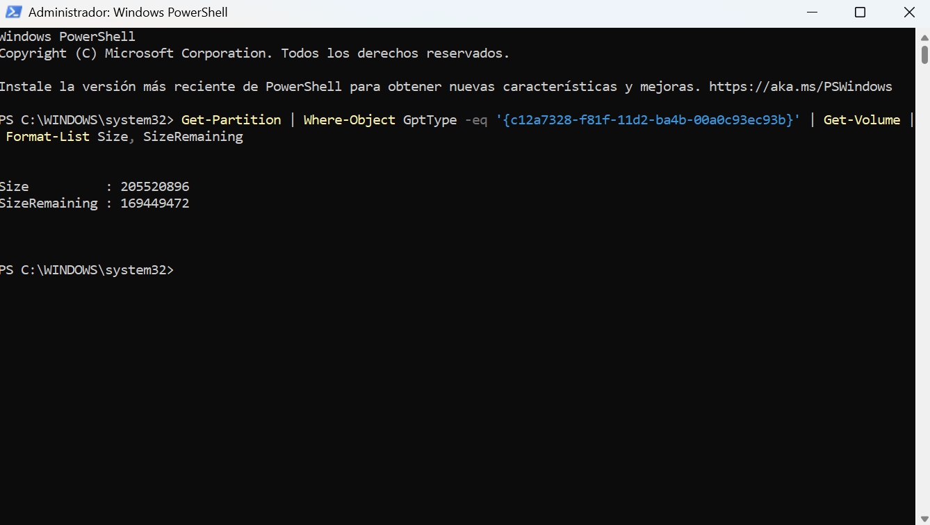 Windows 11 error particion EFI Comprobar error EFI en particion de Windows 11