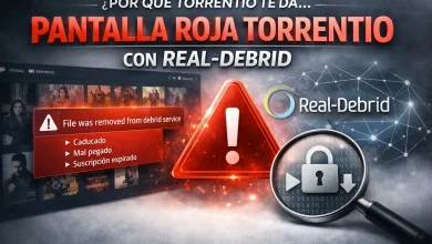 ¿Por qué Torrentio te da pantalla roja con Real-Debrid